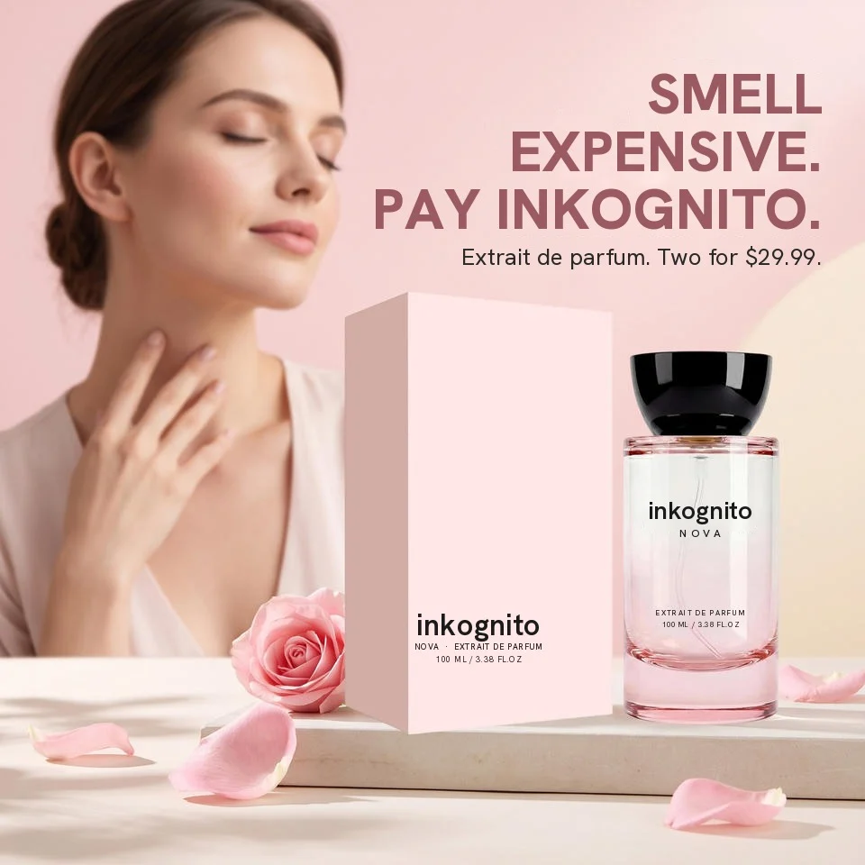 Inkognito Nova with rose petals — Smell expensive. Pay inkognito.